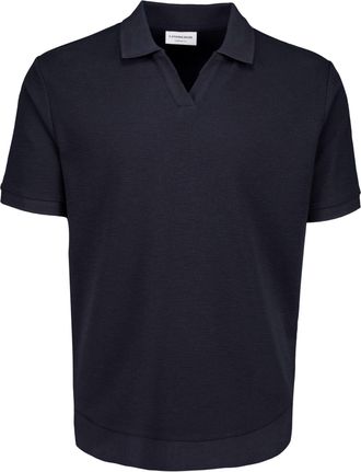 Lindbergh Kurzarmshirt LINDBERGH, Herren, Gr. XXL, navy, Piqu&eacute;, Obermaterial: 100% Baumwolle, unifarben, regular fit h&uuml;ftbedeckend, V-Ausschnitt, elastischer Bu