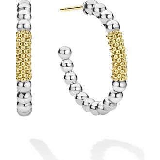 Lagos Caviar Icon Hoop Earrings in Silver at Nordstrom