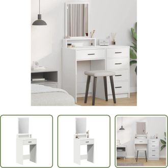 vidaXL vidaXL Tavolo da trucco con specchio - Tavolo da Trucco Bianco 50 x 41 x 140 cm Legno multistrato