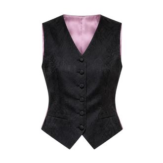Dolce & Gabbana Gekleed Gilet - Dames - Jassen - Zwart - Maat: M Zijde