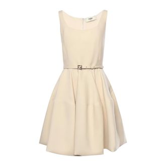 Fendi Wheel Skirt Dress - female - Fendi - Short Dresses - Beige - XS - Dresses