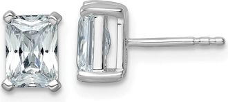 Diamond2Deal 14k White Gold 2 ctw Radiant Cut Lab Grown Diamond Stud Earrings