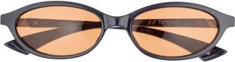 Le Specs Duskfall 55mm Oval Sunglasses in Deep Navy /Chestnut Tint at Nordstrom