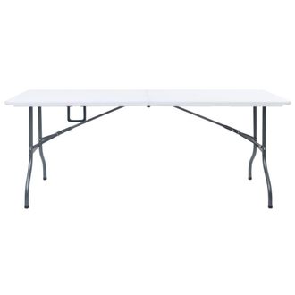 Berkfield Home Folding Garden Table White 180x72x72 cm HDPE | Size: 180 x 72 x 72 cm