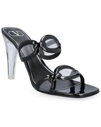Valentino Chain Transparent-Heel Leather Sandal