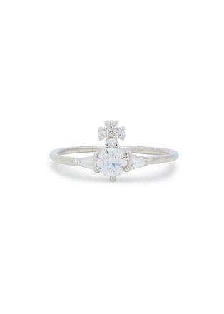 Vivienne Westwood Ofelia Crystal-embellished Sterling Silver Ring - S