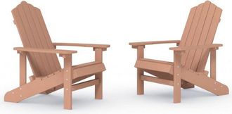vidaXL Garden Adirondack Chairs 2 pcs HDPE Brown vidaXL