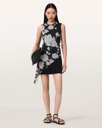 AllSaints Riley Slim Fit Floral Mini Dress