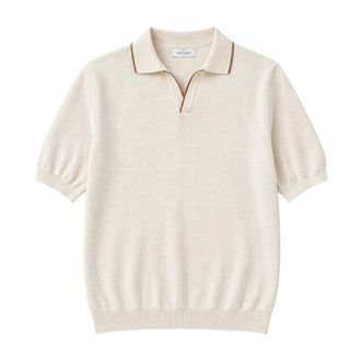 Gran Sasso Polo Shirts, male, Beige, Size: 2XL Short-sleeve Polo-collar T-shirt