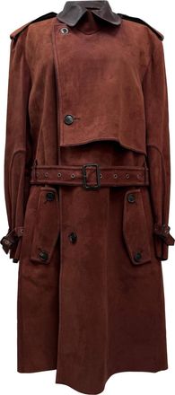 Etro Etro trenchcoat met riem in bruin su&egrave;de