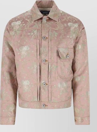 Junya Watanabe long sleeve collared coat floral pattern pocket