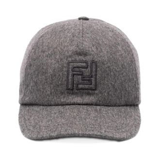 Fendi Baseball FF Cap - Dames - Petten - Grijs - ONE Size - Katoen - Accessoires
