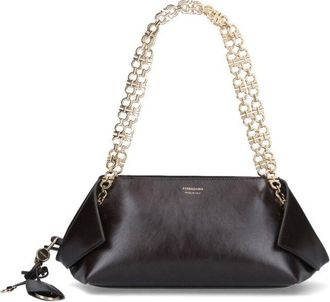 Ferragamo Structured Brown Handbag With Design