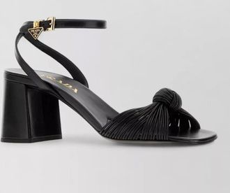 Prada leather sandals block heel open toe