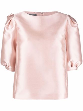 Alberta Ferretti puff-sleeve blouse - women - Polyester/Silk - 40 - Pink