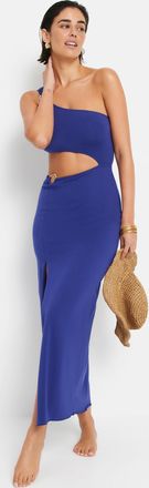 Lascana One-Shoulder-Kleid LSCN BY LASCANA, Damen, Gr. 40, N-Gr, violet, blau, Jersey, Obermaterial: 47% Baumwolle, 47% Modal, 5% Elasthan, 1% sonstige Fasern