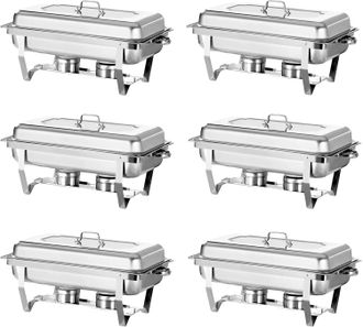 OEM Juego De 6 Recipientes Para Mantener La Comida Caliente De Acero Inoxidable Con Control De Temperatura, Paquete De 1/2 Gn