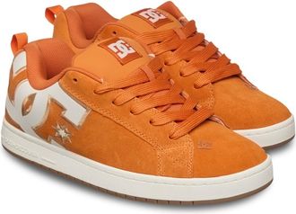 DC Sneaker DC SHOES Court Graffik, Herren, Gr. 6,5(38,5), orange (orange, sanftes wei&szlig;), Obermaterial:57.05% Leder, 28.2% Synthetikmaterial, 13.87% Micro
