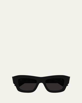 Bottega Veneta Recycled Acetate Rectangle Sunglasses