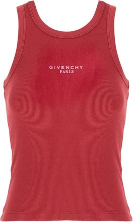 Givenchy Tops, Dames, Rood, S, Katoen, Slim fit tanktop