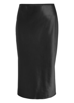 Joseph Isaak Silk Midi Slip Skirt - Black - 44 (UK16 / XL)