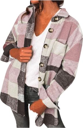 Generic Fleece Jacket Women Shacket WomenS Checkered Shirt Oversized Lightweight Coats For Women Plus Size Winter Coat With Hood Thin Overcoat Windproofjacket