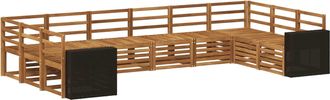 vidaXL Conjunto De Sof&aacute;s De Exterior 10 Uds. Natural Vidaxl