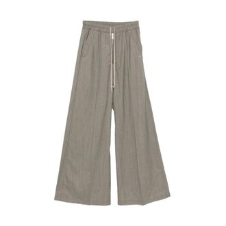 Rick Owens Wide Trousers, male, Gray, Size: M Drawstring-Fastening Wide Trousers