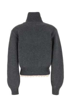 Magda Butrym Wool-Knit with Pocket Detail Cardigan - Gray