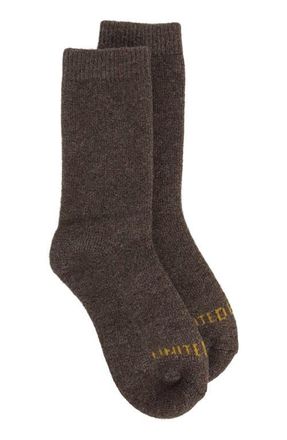 United By Blue Cushioned Wool & Yak Blend Crew Socks in Sepia Heather at Nordstrom, Size Medium