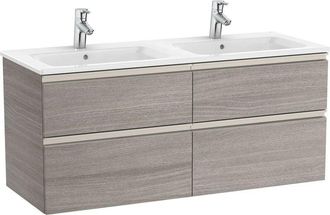 Roca Pack Unik Mueble De 4 Cajones + Lavabo Doble The Gap - Roca Color: Roble City Texturizado