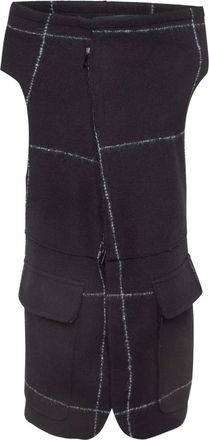 Emporio Armani grid-pattern jacket - women - other fibers/Wool/Mohair/Polyamide/Alpaca - L - Black