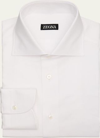 Ermenegildo Zegna Mens Cotton Oxford Spread-Collar Dress Shirt