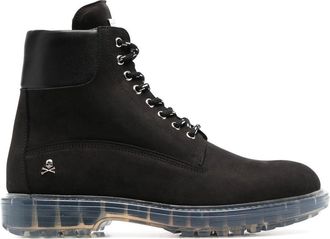 Philipp Plein The Hunter lace-up ankle boots - men - Rubber/Calf Leather/Calf Leather - 40 - Black