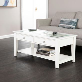 SEI Panorama Glass Top Coffee Table