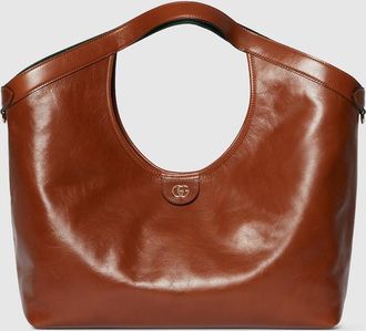 Gucci Giglio Large Tote Bag, Bordeaux, Leather