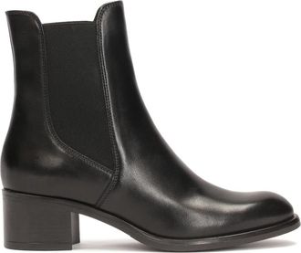 Kazar Comfortabele laarzen met elastische inzetstukken - Dames - Laarzen met Hak - Zwart - 39 EU - Leer - Schoenen
