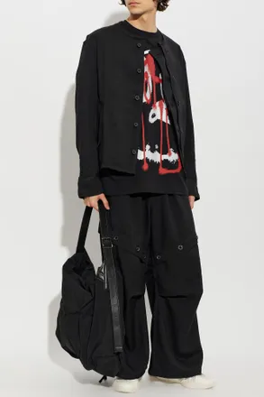 Yohji Yamamoto T-shirt With Print, Mens, Black