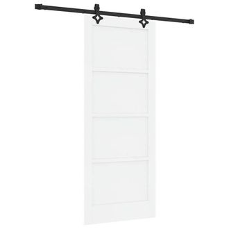 Berkfield Home Sliding Door with Hardware Set White 83x202 cm Solid Wood Pine