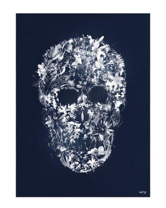 Empire Art Direct Skull Silhouette Washable Art Area Rug