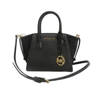 Michael Kors Pre-owned Avril Pebbled Leather Suede Handbag - Dames - Pre-owned - Zwart - Maat: ONE Size Leer