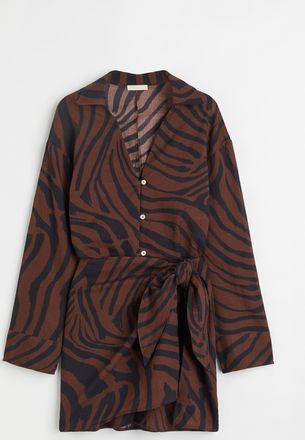 H&M Kurzes Blusenkleid - Beige