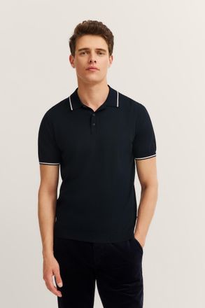 Bugatti Poloshirt BUGATTI Regular Fit, Herren, Gr. 4XL, blau (390, marine), 65% Viskose, 35% Polyamid, unifarben, regular fit, ohne Ausschnitt, Rippb&uuml;ndchen, 