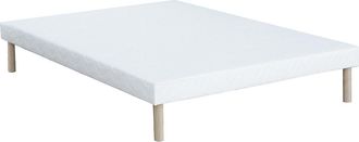 Vente-Unique Somier tapizado 140 x 190 cm 9 l&aacute;minas pasivas - Blanco - ASTHENIS de YSM&Eacute;E