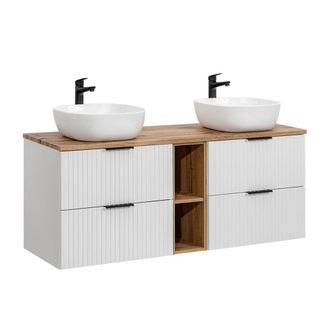 Petits Meubles Mueble lavabo 2 nichos estratificado Blanco