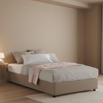 Talamo Italia Talamo Italia - Cama De Plaza Y Media Chiara, Cama Contenedor Con Revestimiento De Tela, 100% Made In Italy, Apertura Frontal, Con Colch&oacute;n Cm 120x190 
