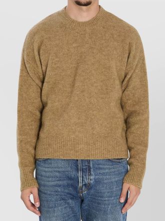 Ami alpaca and wool blend long sleeve sweater
