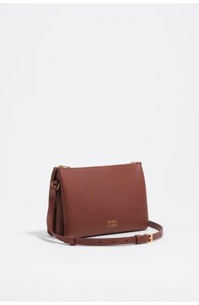 Bimba & Lola Mini Leather Triple Clutch Bag in Nut at Nordstrom