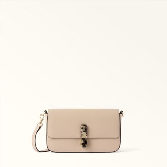 Furla Iride Borsa A Tracolla S Cotone G Beige Pelle Di Vitello Sidney Donna