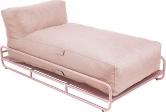 Oviala Tumbona para muebles de jard&iacute;n modulares con estructura rosa empolvado